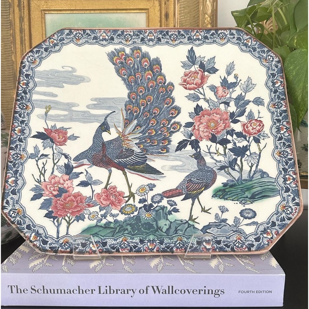Vintage Imperial Imari Peacock Platter